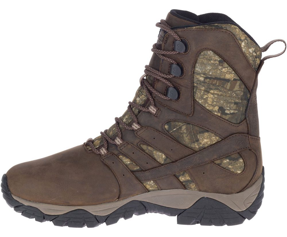 Merrell Work Boots Brown - Moab Timber Thermo 8\" Waterproof SR - Mens 03YCOZJWH